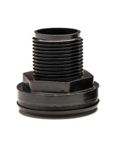 ABS Domestic Through-Wall Bulkhead - Black - FPT x FPT - 1/2-Inch (400/Cs)