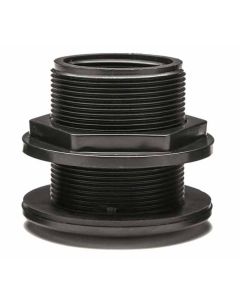 ABS Domestic Through-Wall Bulkhead - Black - FPT x Socket - 1-1/2-Inch (100/Cs)