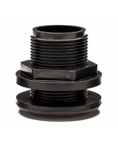 ABS Domestic Through-Wall Bulkhead - Black - Socket x FPT - 1-Inch (200/Cs)