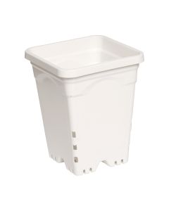 Arable Acres Square Wild White Nursery Pot - Bottom & Side Drainage - 162mm ID x 174mm OD - 115mm Base - 7-Inch x 9-Inch Height (Case of 50)