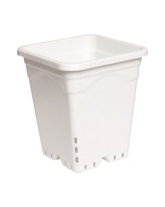 Arable Acres Square Wild White Nursery Pot - Bottom & Side Drainage - 202mm ID x 225mm OD - 150mm Base - 9-Inch x 10-Inch Height (Case of 24)
