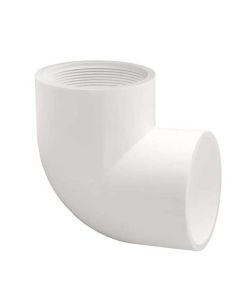 PVC 90-Degree Elbow Fitting - Schedule 40 - White - Socket x FPT - 3/4-Inch (160/Cs)