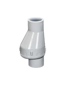 PVC Flapper Check Valve - No Spring - White - FPT x FPT