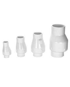 PVC Flapper Check Valve - No Spring - White - Socket x Socket