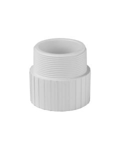 PVC Male Adapter - Schedule 40 - White - Socket x MPT - 1-Inch (200/Cs)