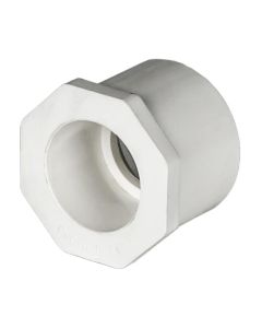 PVC Reducer Bushing - Schedule 40 - White - Spigot x Socket - 1-1/2-Inch to 1-Inch (175/Cs)