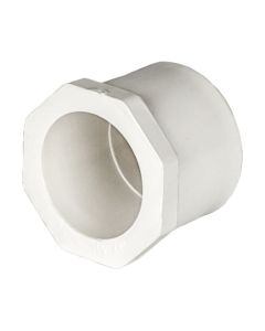 PVC Reducer Bushing - Schedule 40 - White - Spigot x Socket - 1-1/4-Inch to 1-Inch (200/Cs)
