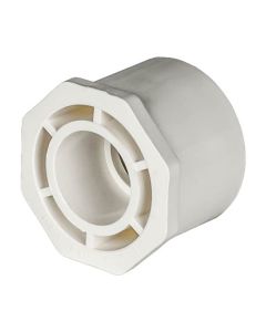 PVC Reducer Bushing - Schedule 40 - White - Spigot x Socket - 2-Inch to 1-Inch (96/Cs)
