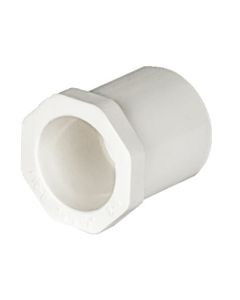 PVC Reducer Bushing - Schedule 40 - White - Spigot x Socket - 3/4-Inch to 1/2-Inch (600/Cs)