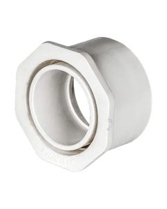 PVC Reducer Bushing - Schedule 40 - White - Spigot x Socket - 3-Inch to 2-Inch (100/Cs)