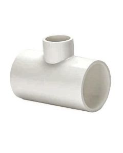 PVC Reducer Tee - Schedule 40 - White - Socket x Socket x Socket - 6-Inch to 2-Inch (6/Cs)