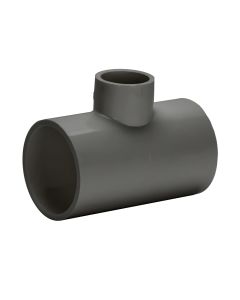 PVC Reducing Tee - Schedule 80 - Gray - Socket x Socket x Socket