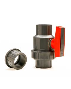 PVC Single Union Ball Valve - Gray - Socket x Socket - 1-Inch (84/Cs)