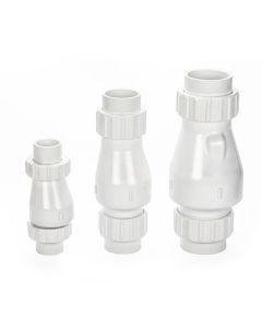 PVC True Union Flapper Check Valve - Spring - White