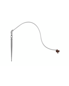 Aquagation AquaDrip Emitter No Drain Brown/Gray - Side Outlet - White PE - Snap Peg Stake - 1.1 LPH - 0.29 GPH - 30-Inch (Pack of 25)