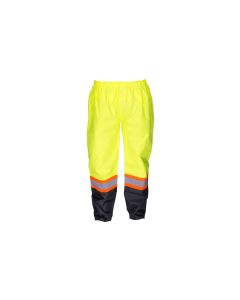 High Visibility Rain Pants Class E - 100% Polyester 300 Denier - ANSI/ISEA 107-2015 Class E Type R - Large