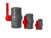 PVC Compact Ball Valve - Gray - Socket x Socket